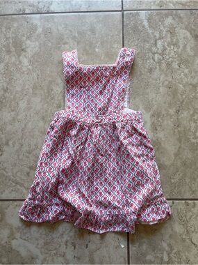 Janie and Jack Pink and Red Patterned Baby Pinafore
